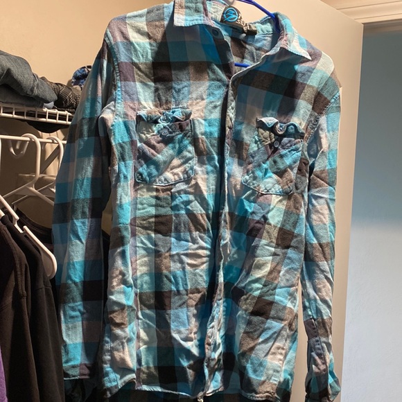 17th Street Men’s Flannel Blue and black Large. Skater wear - Picture 1 of 2